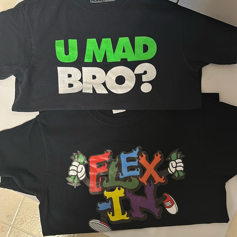 Bundle of two size small black T-shirts